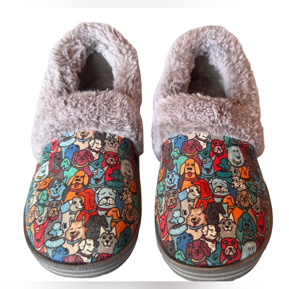 BOBS by Skechers Too Cozy Pooch Parade Slipper Shoes Women’s Size 6.5 Comfort
